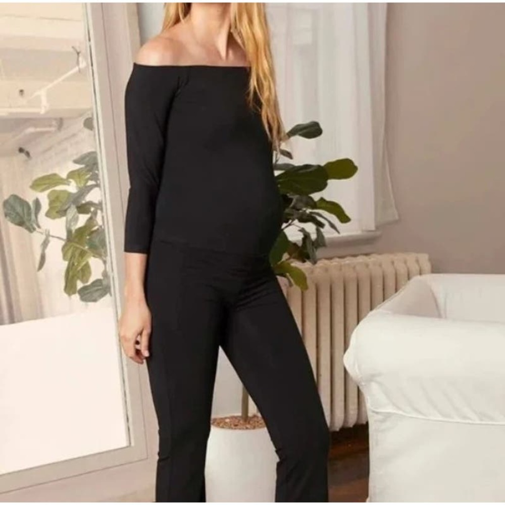 HATCH Maternity Black Off Shoulder Top O/S